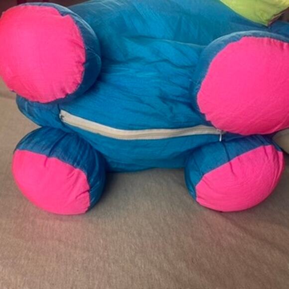 Vintage Puffalump Elephant with 3 Baby Elephants in Stomach Zip up Pocket 1980s - Picture 2 of 9